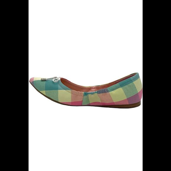 Isaac Mizrahi Plaid Ballet Flats with Bow Pink Multi - Medium - Picture 3 of 5